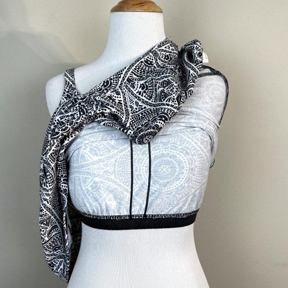 Prana Dress Small Black White Lexi Built in Bra Geometric Athletic A-Line Casual - Picture 10 of 13